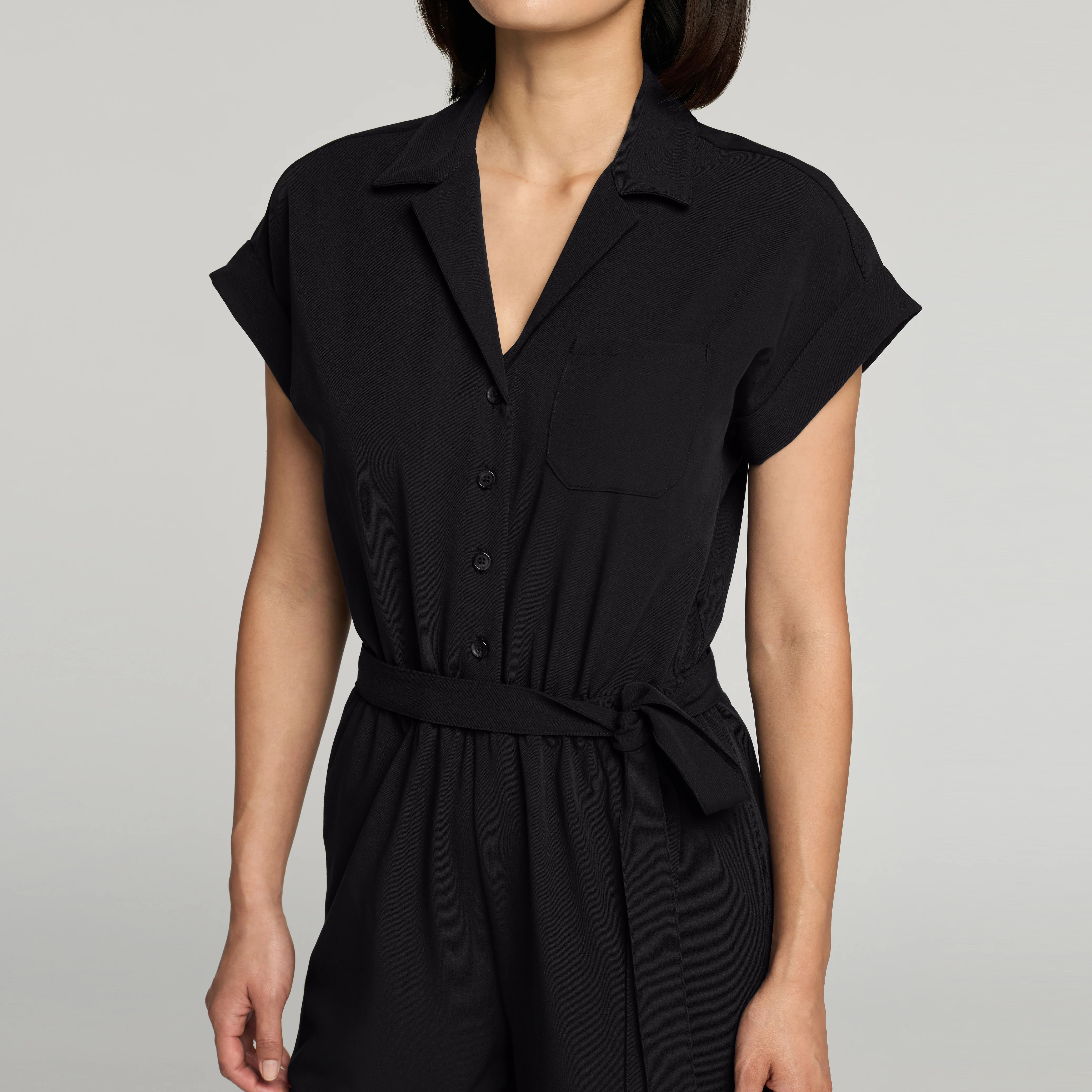 The Wide-Leg Scrub Jumpsuit - Black - Image 6
