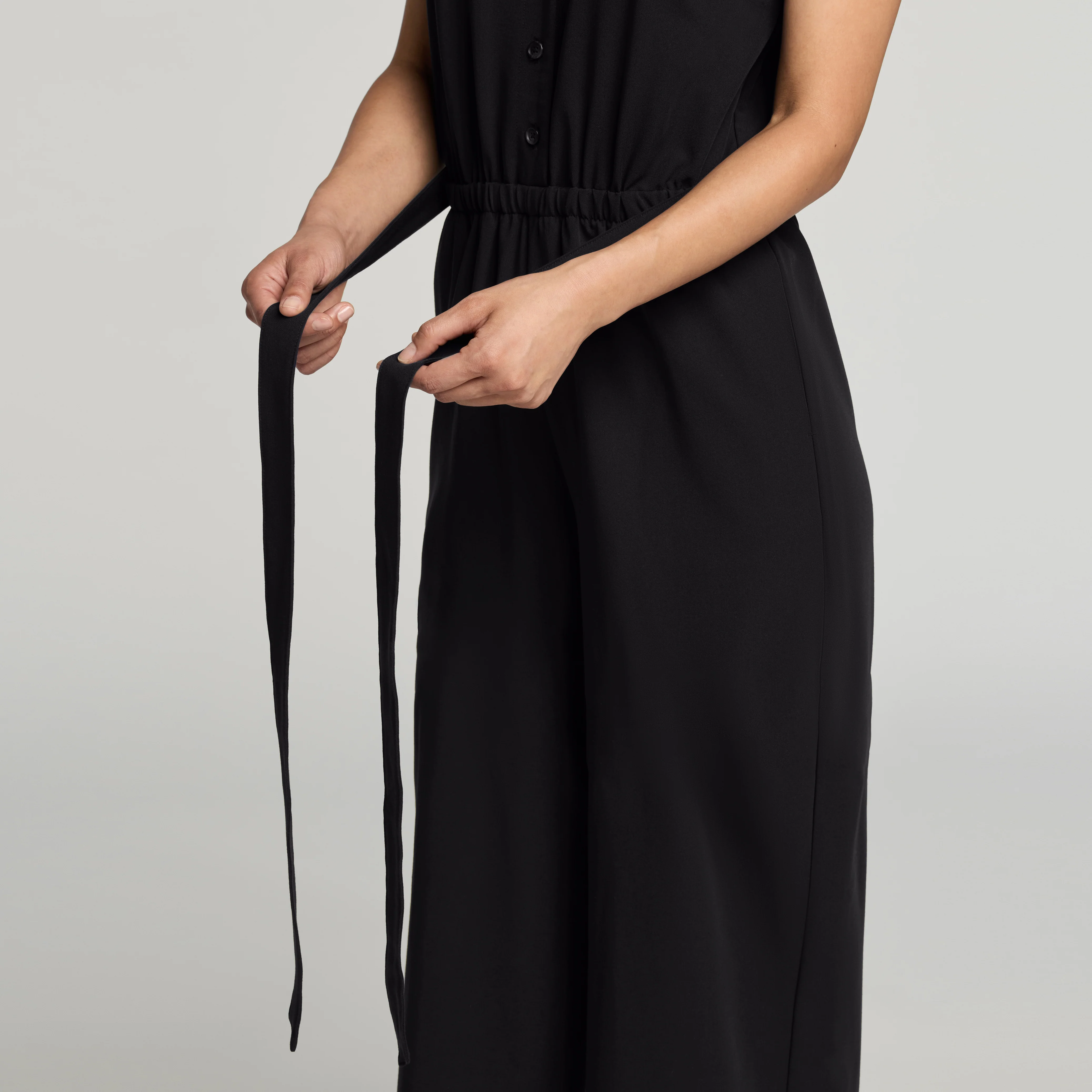 The Wide-Leg Scrub Jumpsuit - Black - Image 7