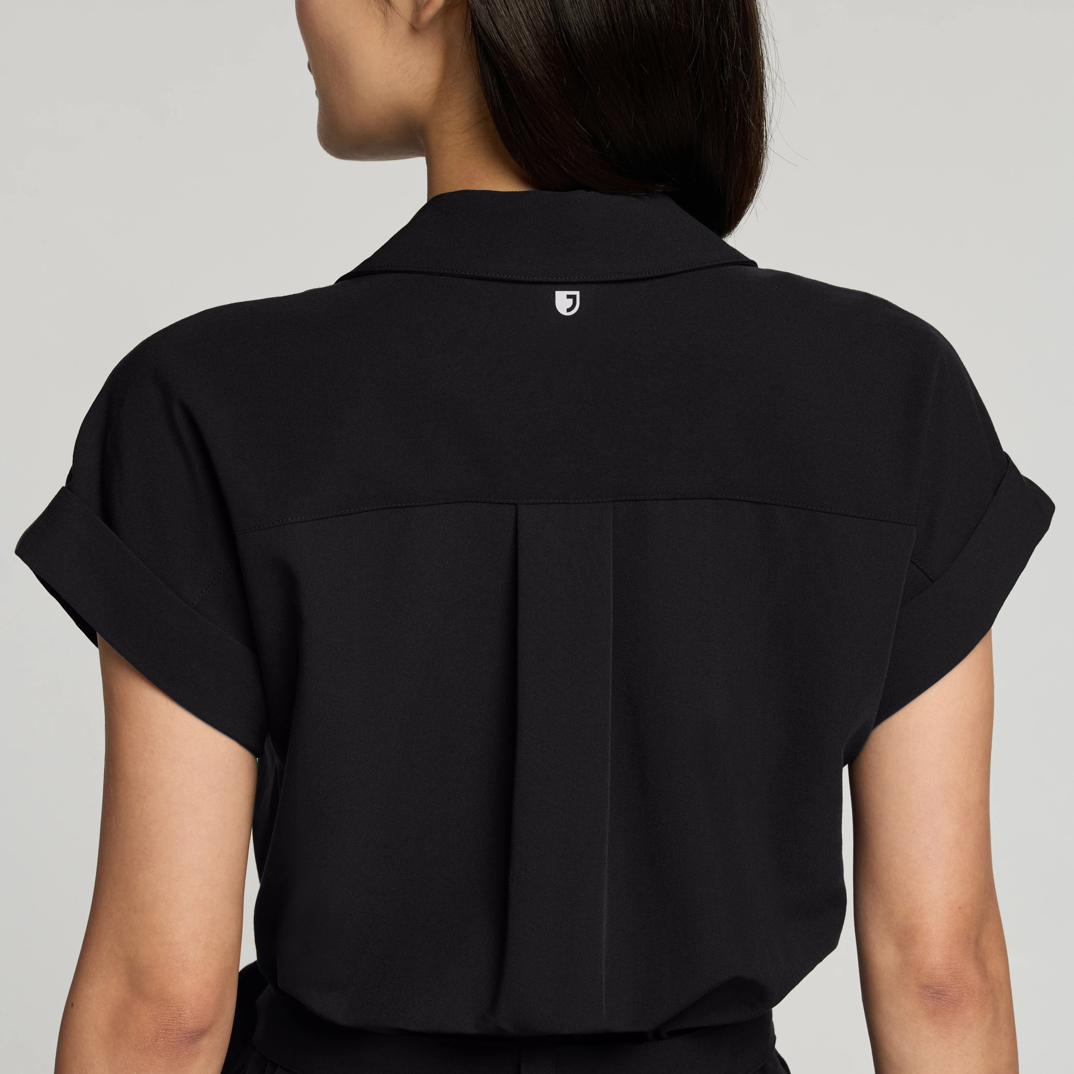 The Wide-Leg Scrub Jumpsuit - Black - Image 8