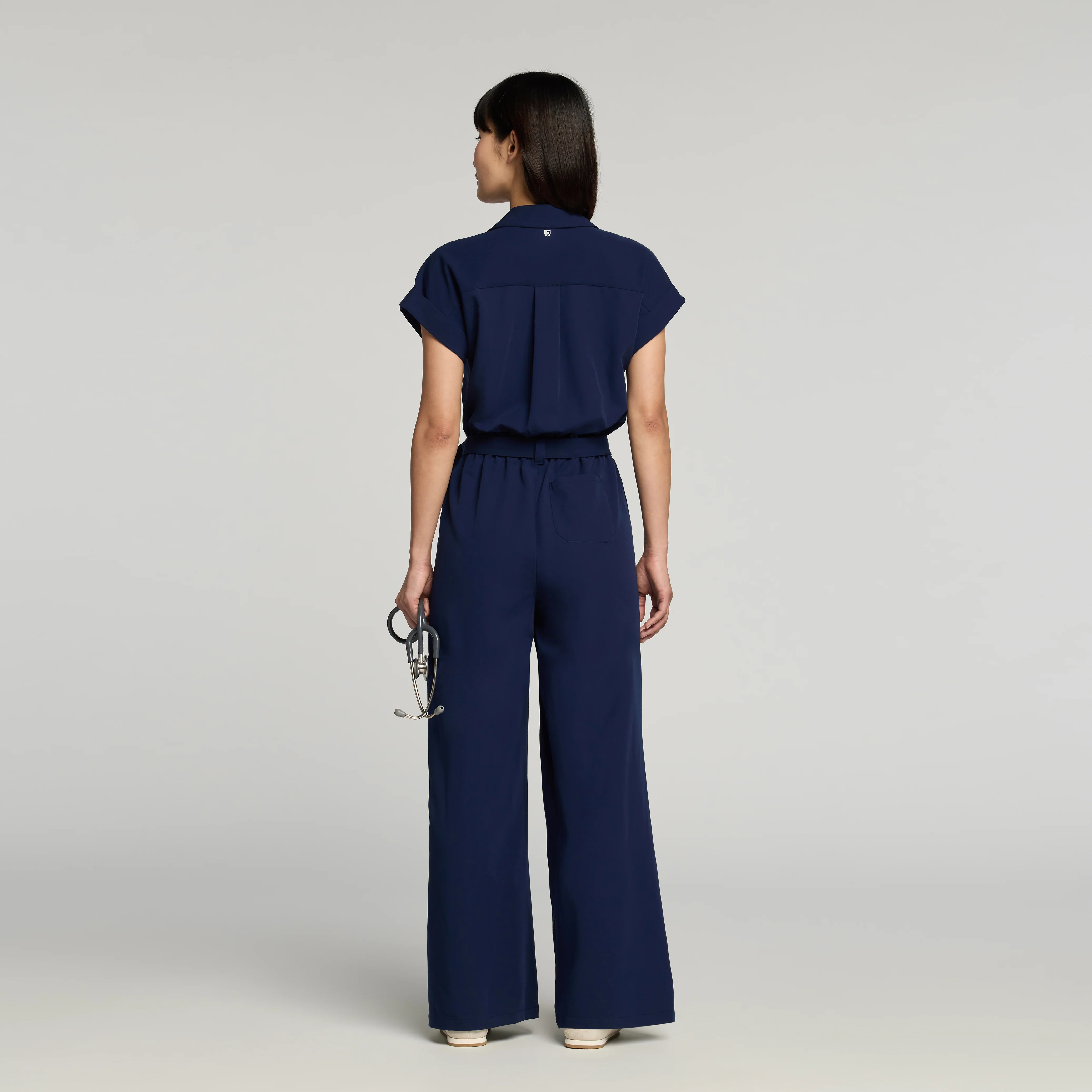The Wide-Leg Scrub Jumpsuit - Midnight Navy - Image 5