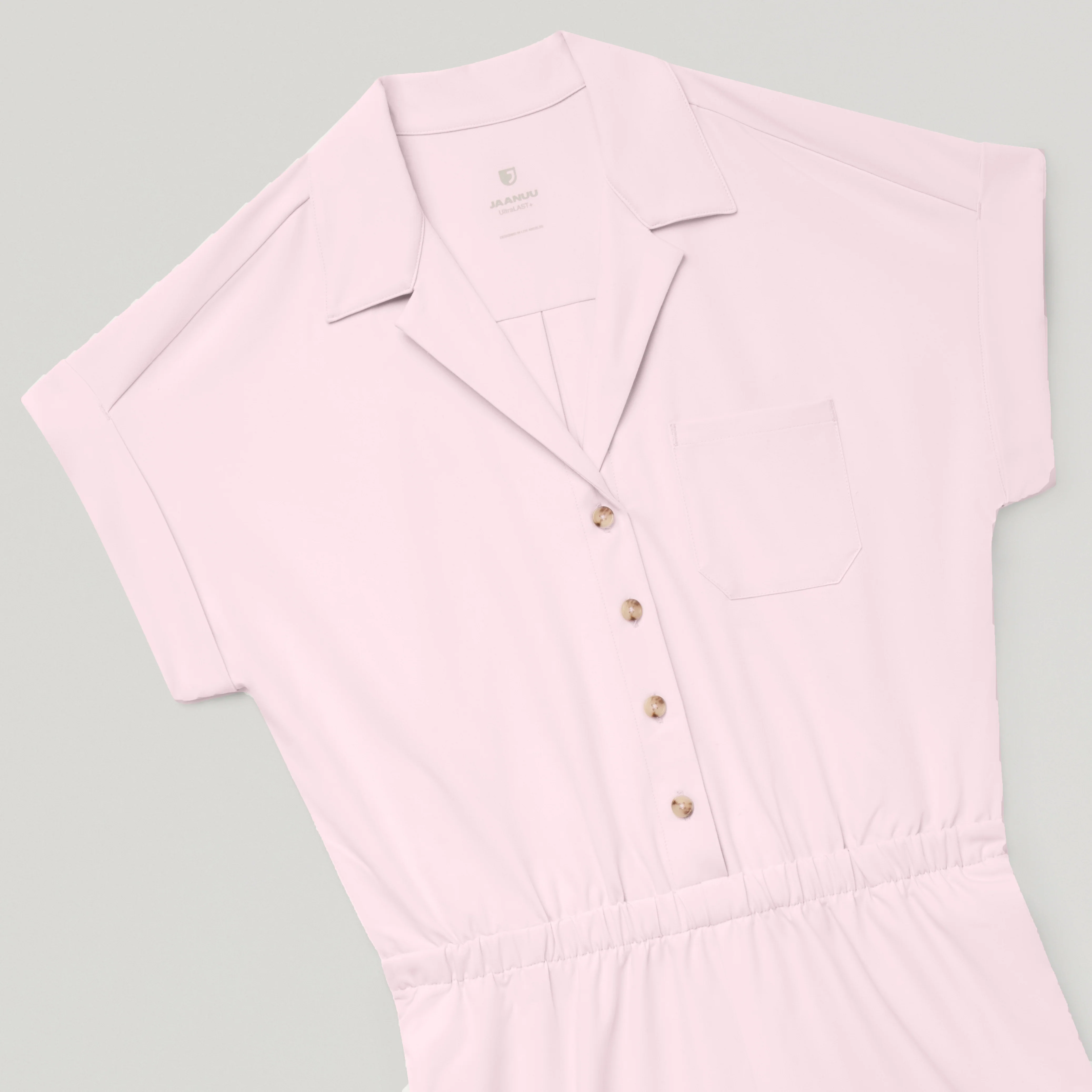The Wide-Leg Scrub Jumpsuit - Rose Quartz - Image 12