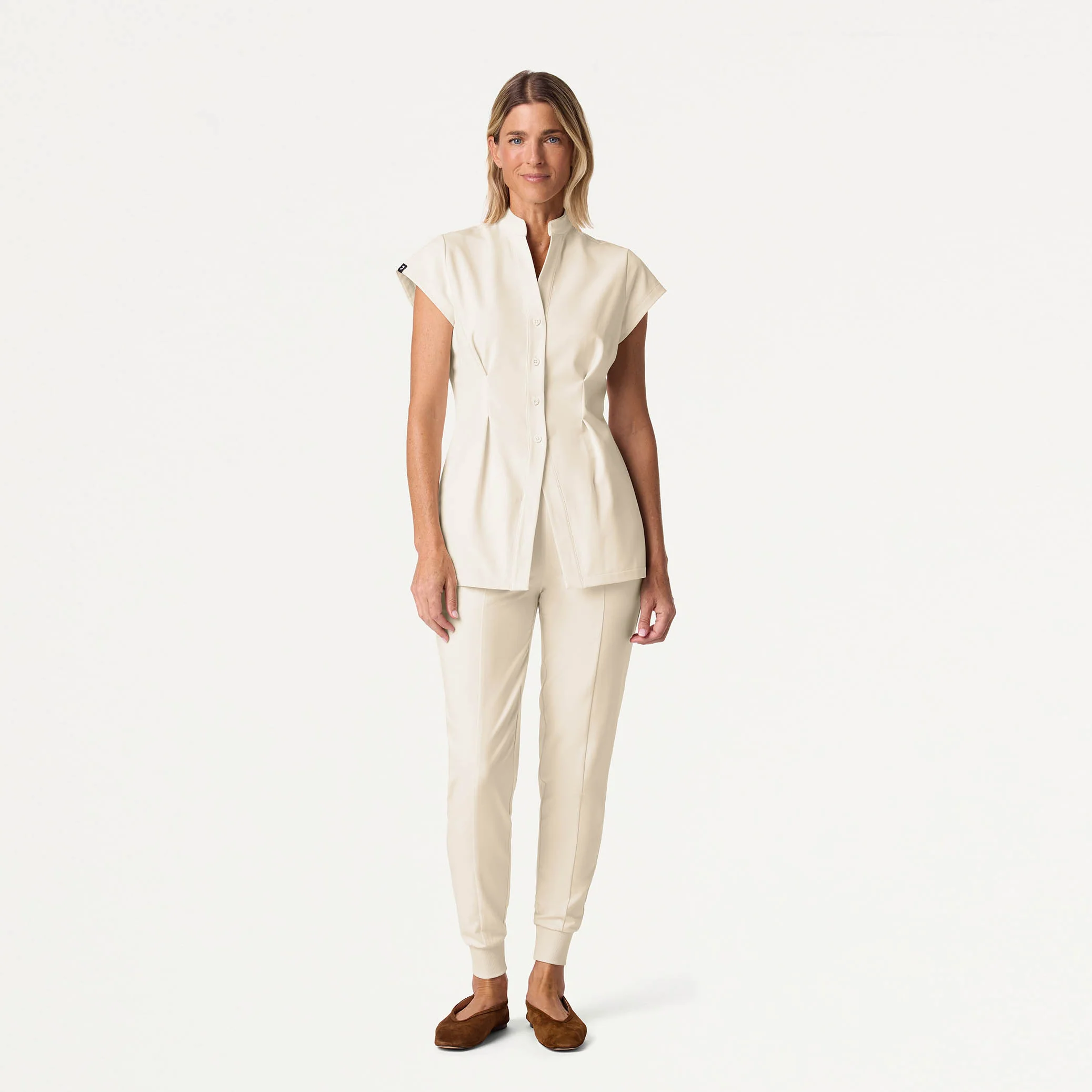 Willow Slim High Waisted Scrub Jogger - Birch - Image 2