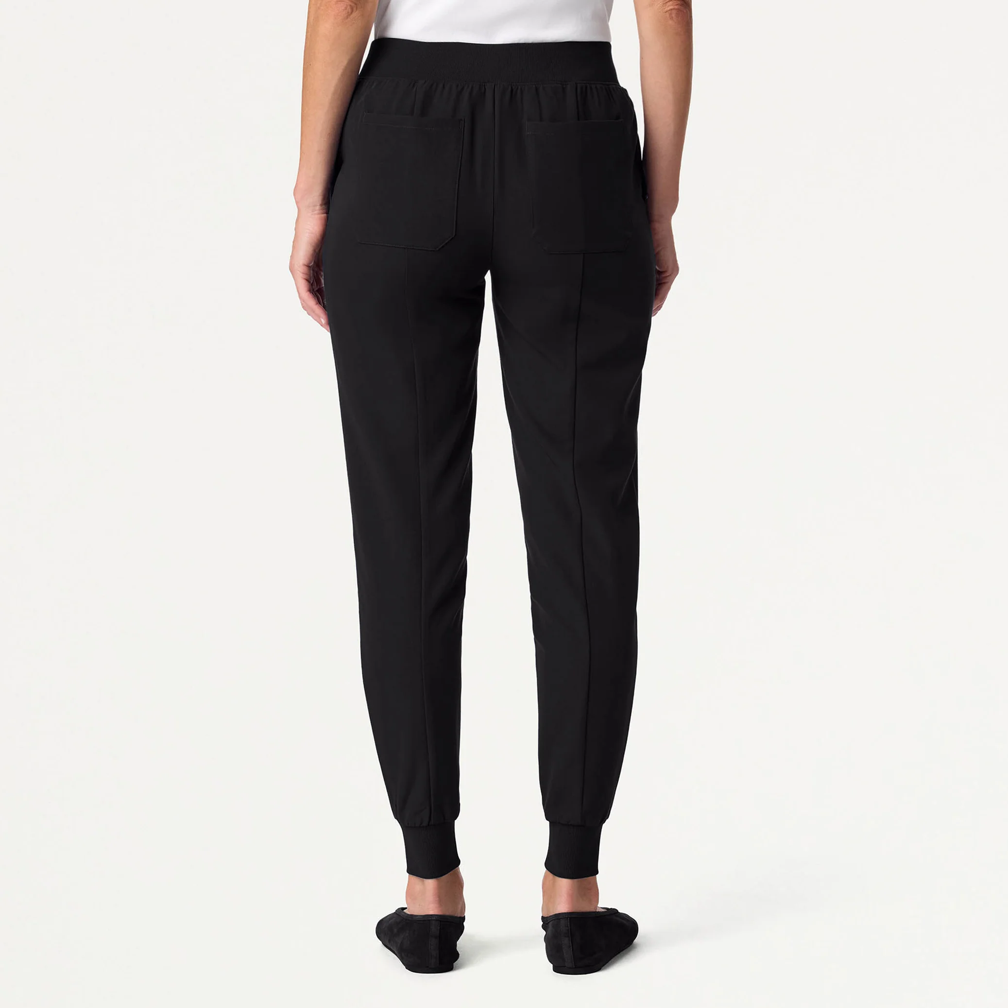 Willow Slim High Waisted Scrub Jogger - Black - Image 3
