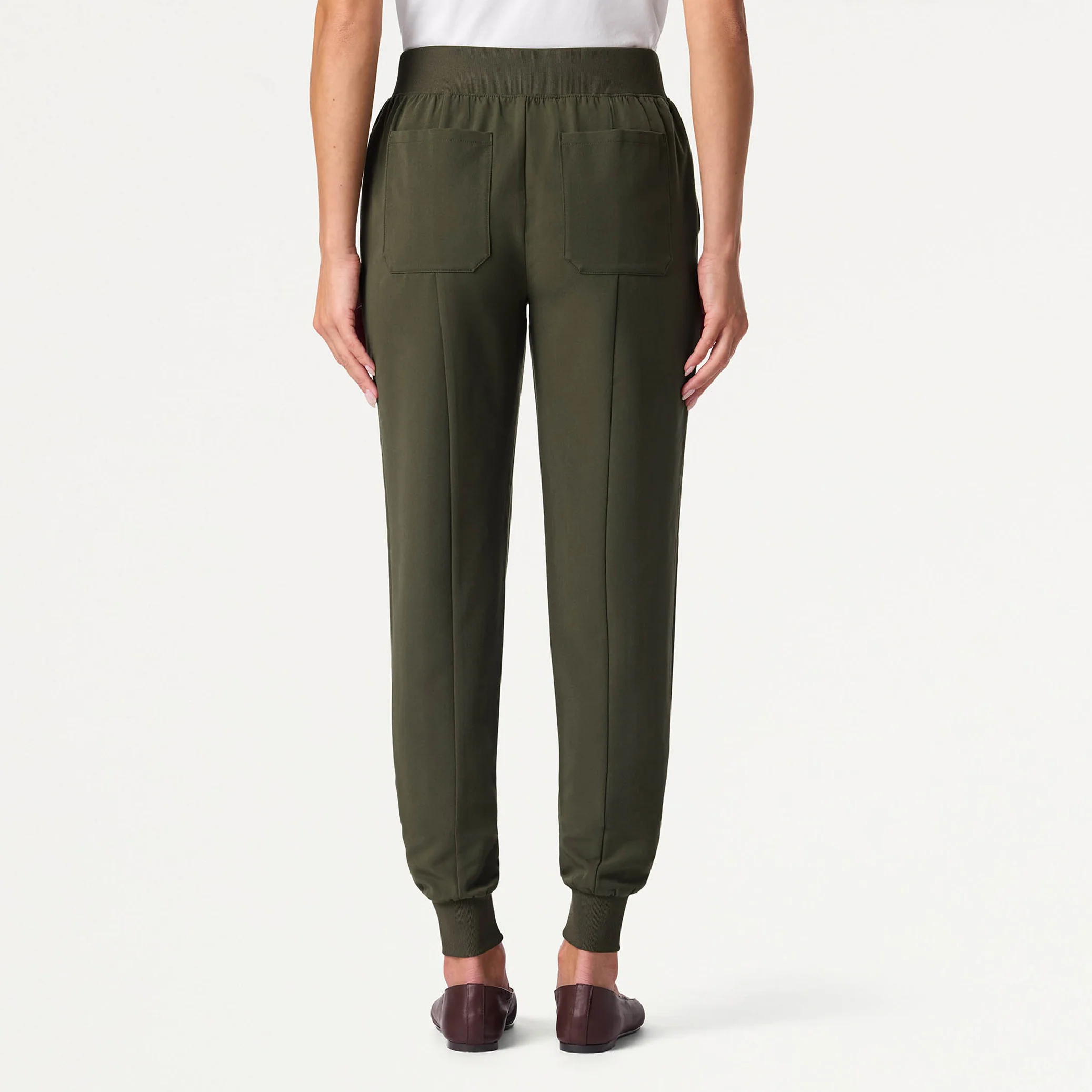 Willow Slim High Waisted Scrub Jogger - Deep Olive - Image 4