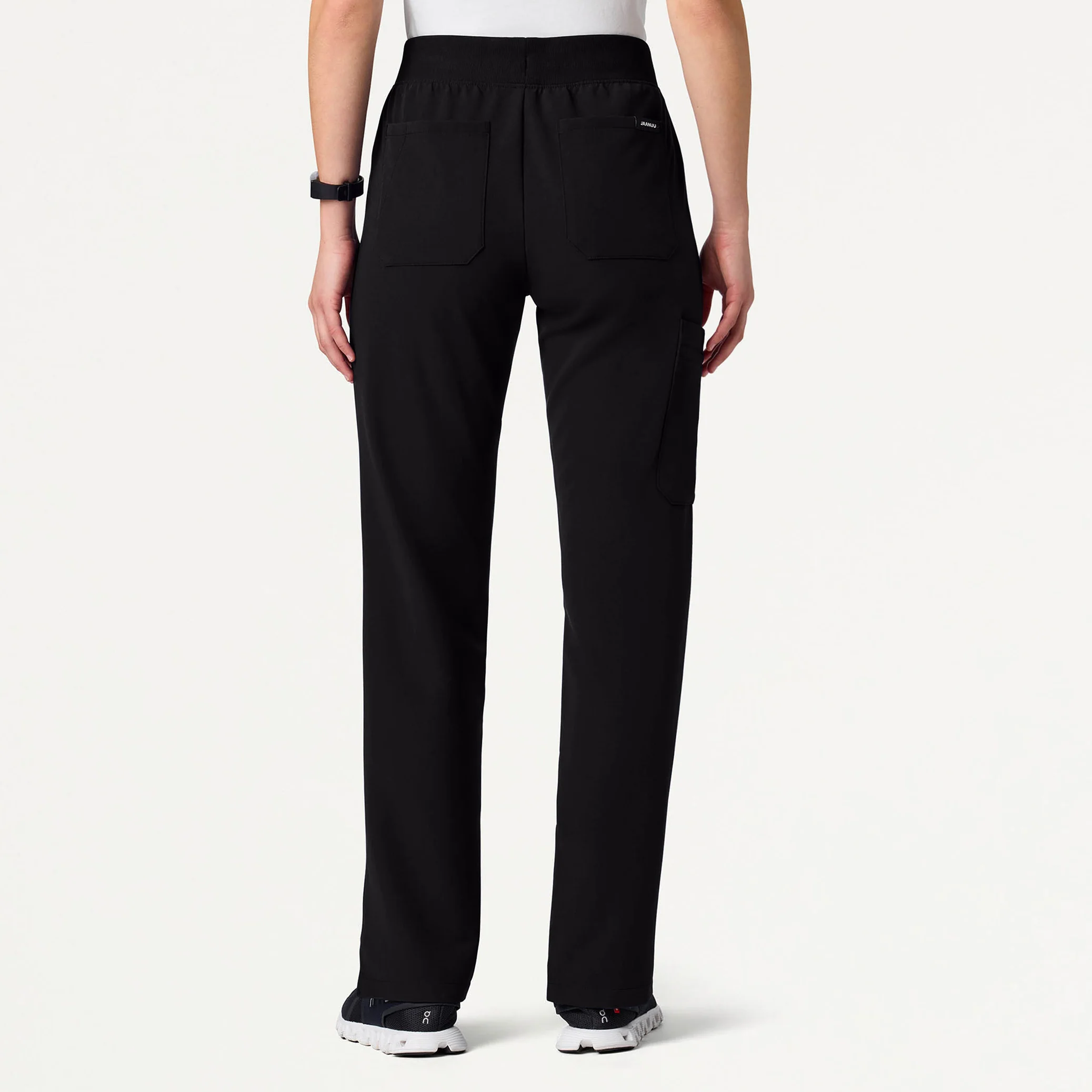 Xenos Cargo Knit-Waist Scrub Pant - Black - Image 5