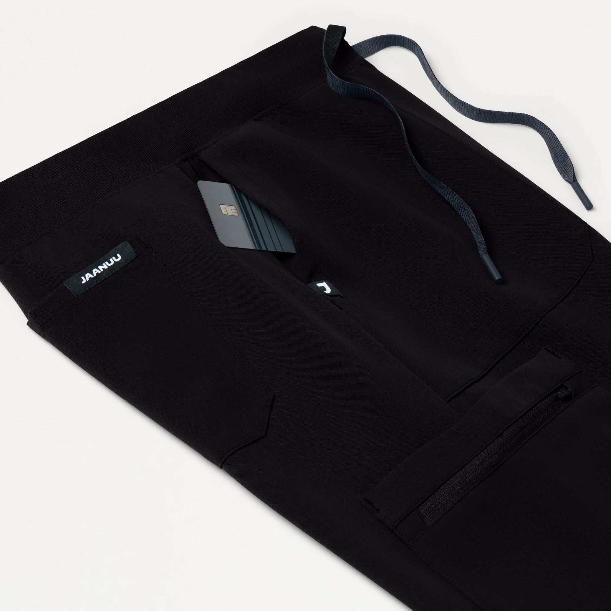 Xenos Cargo Knit-Waist Scrub Pant - Black - Image 8