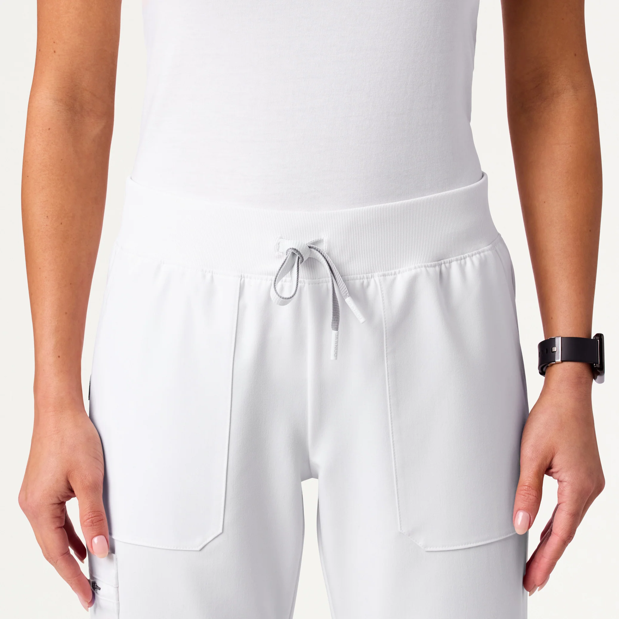 Xenos Cargo Knit-Waist Scrub Pant - White - Image 6