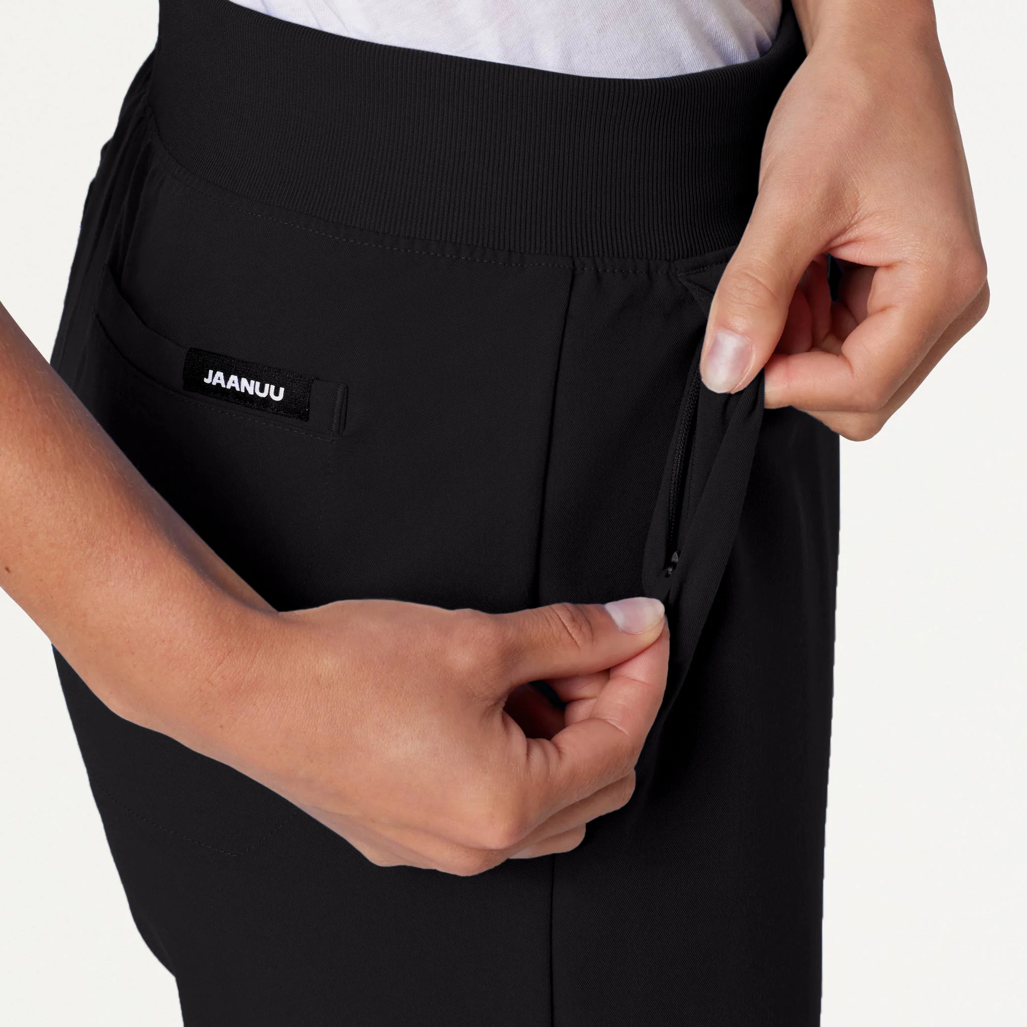 Xenos Essential Knit-Waist Scrub Pant - Black - Image 6