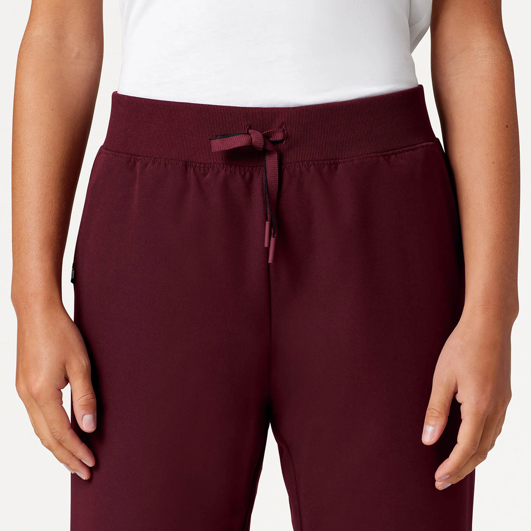 Xenos Essential Knit-Waist Scrub Pant - Burgundy - Image 5