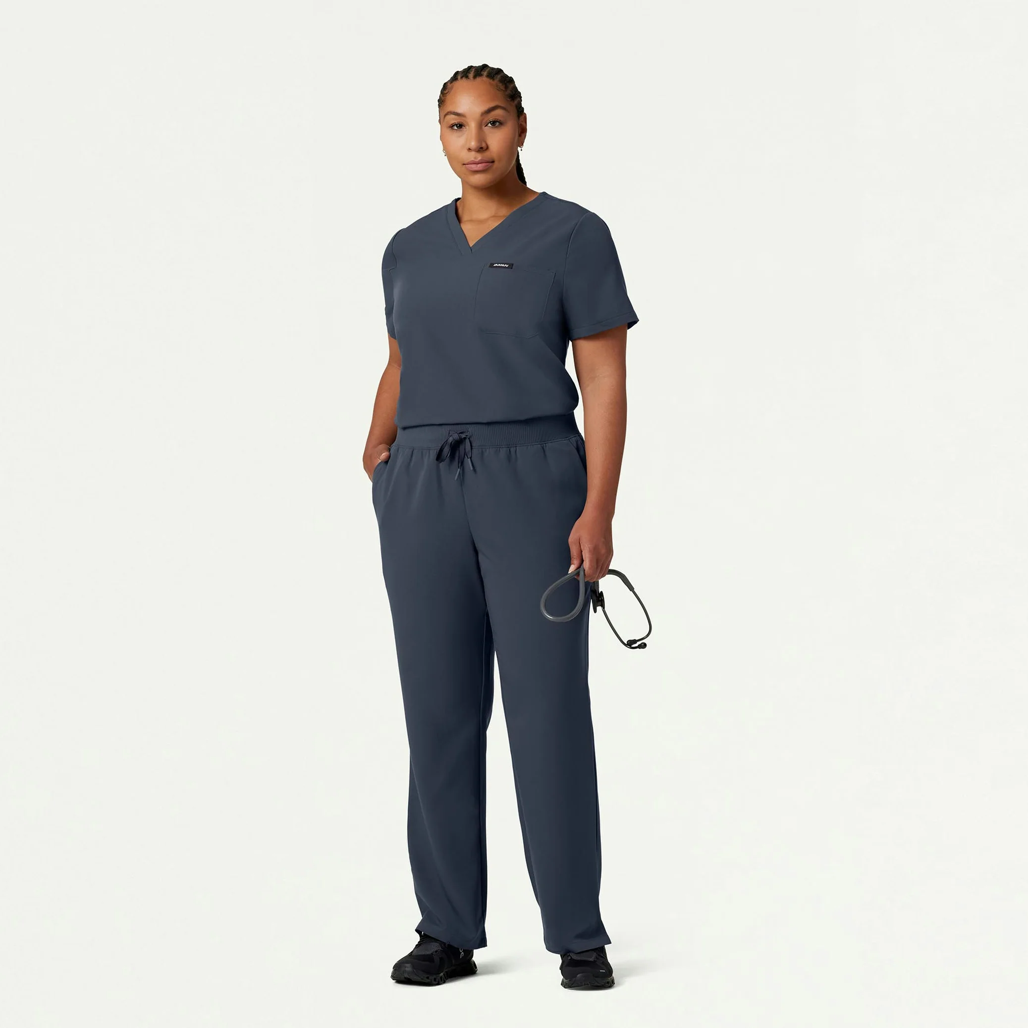 Xenos Essential Knit-Waist Scrub Pant - Carbon Gray - Image 10