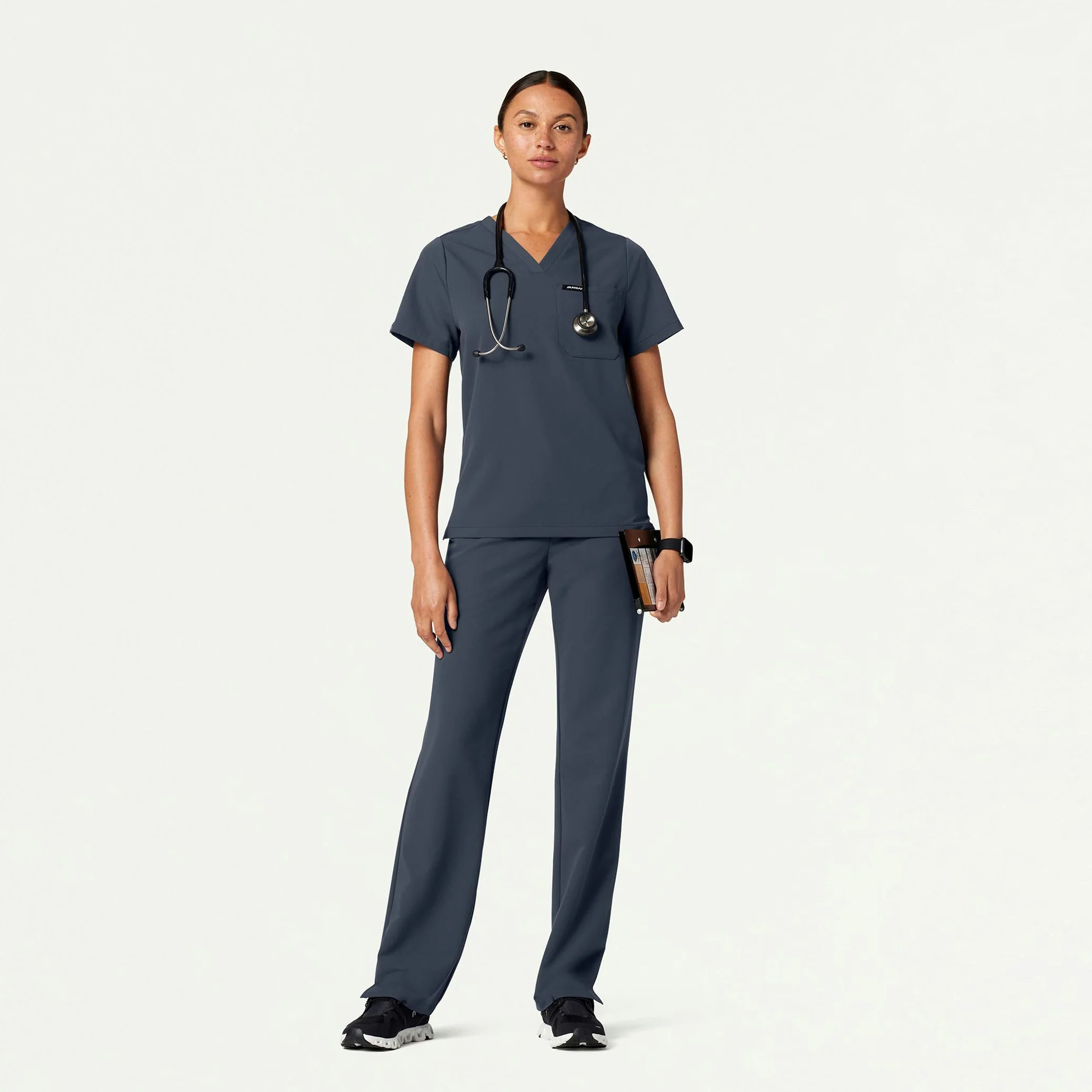 Xenos Essential Knit-Waist Scrub Pant - Carbon Gray - Image 3