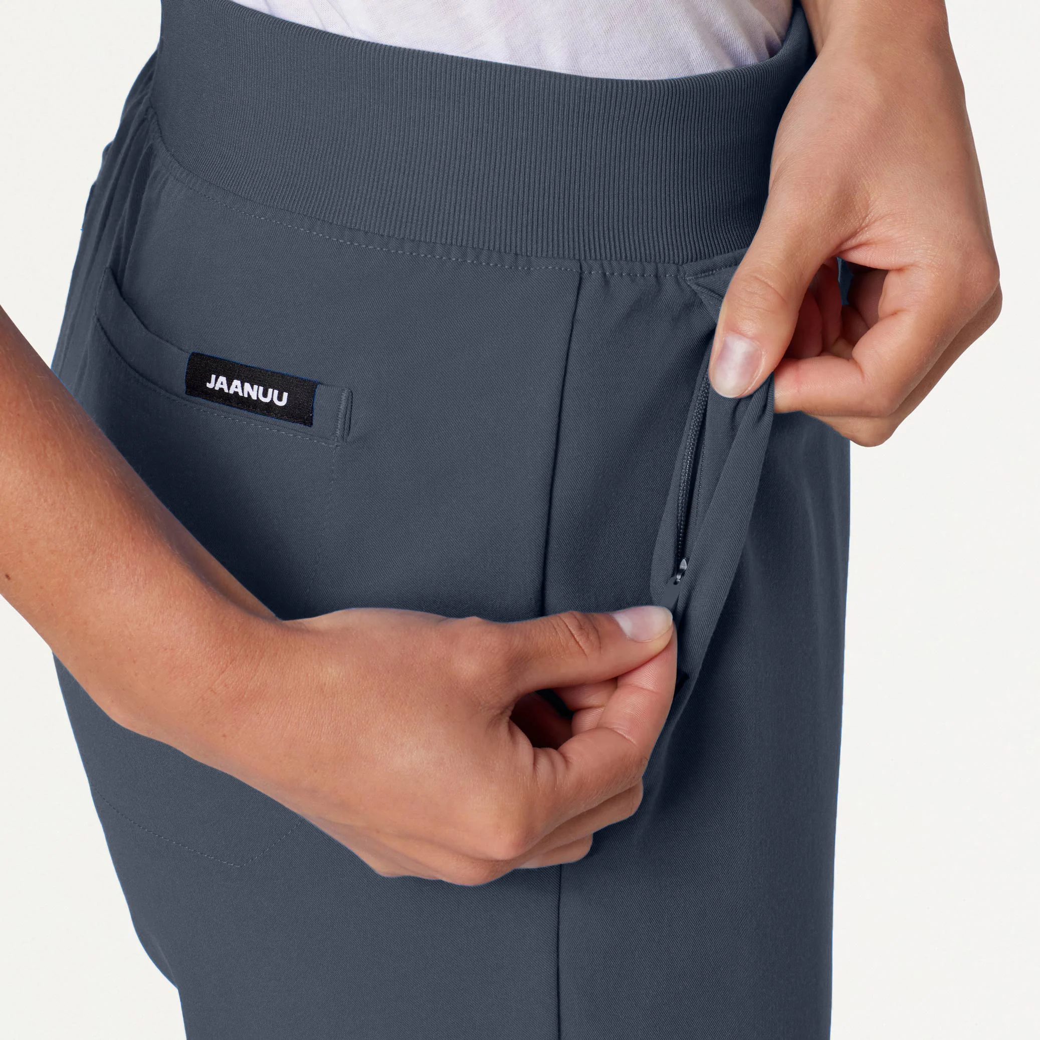 Xenos Essential Knit-Waist Scrub Pant - Carbon Gray - Image 7