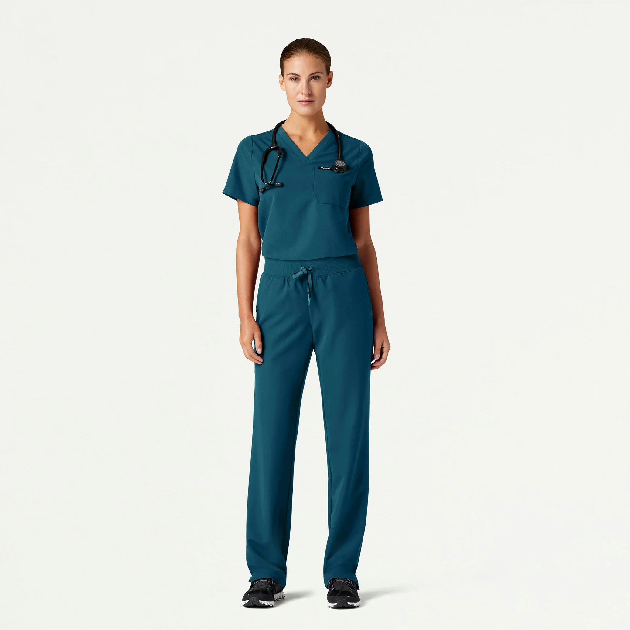 Xenos Essential Knit-Waist Scrub Pant - Caribbean Blue - Image 3