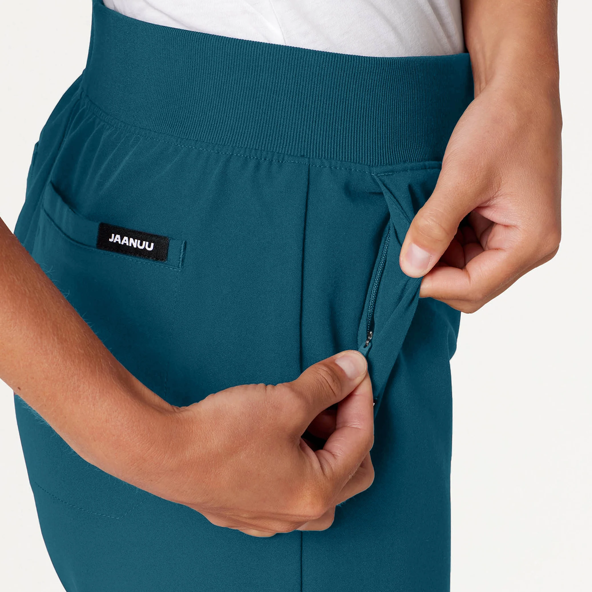 Xenos Essential Knit-Waist Scrub Pant - Caribbean Blue - Image 7