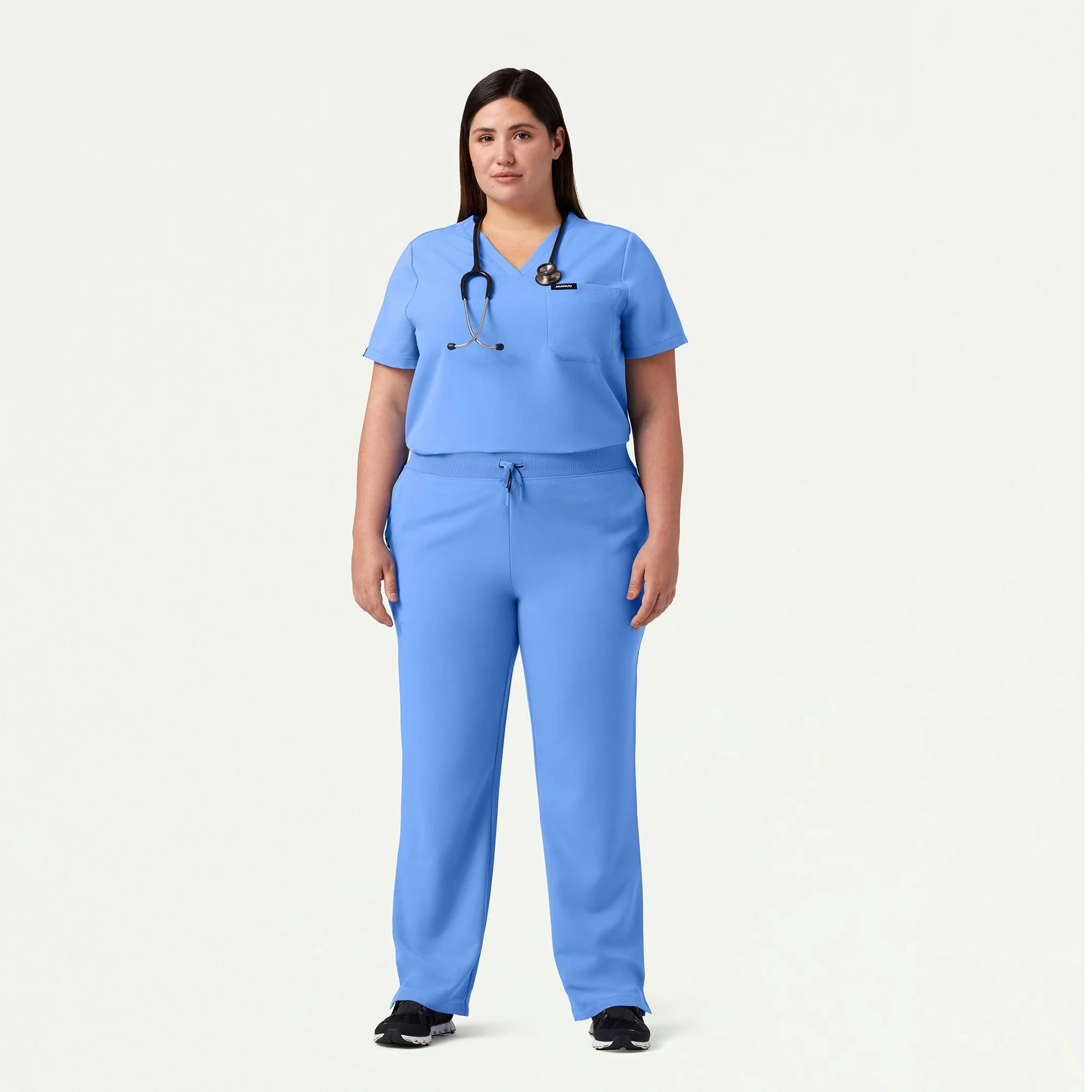 Xenos Essential Knit-Waist Scrub Pant - Ceil Blue - Image 10