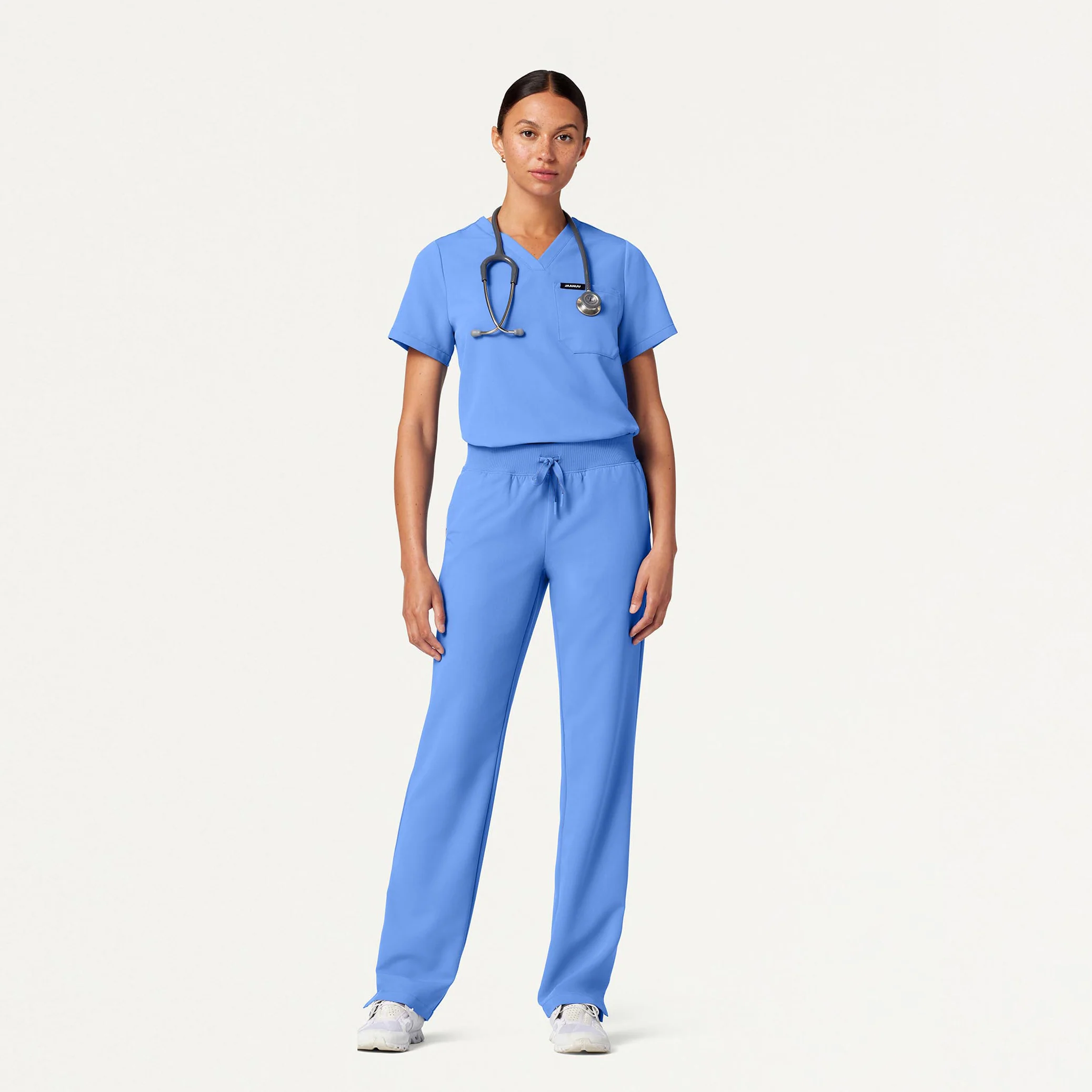 Xenos Essential Knit-Waist Scrub Pant - Ceil Blue - Image 3