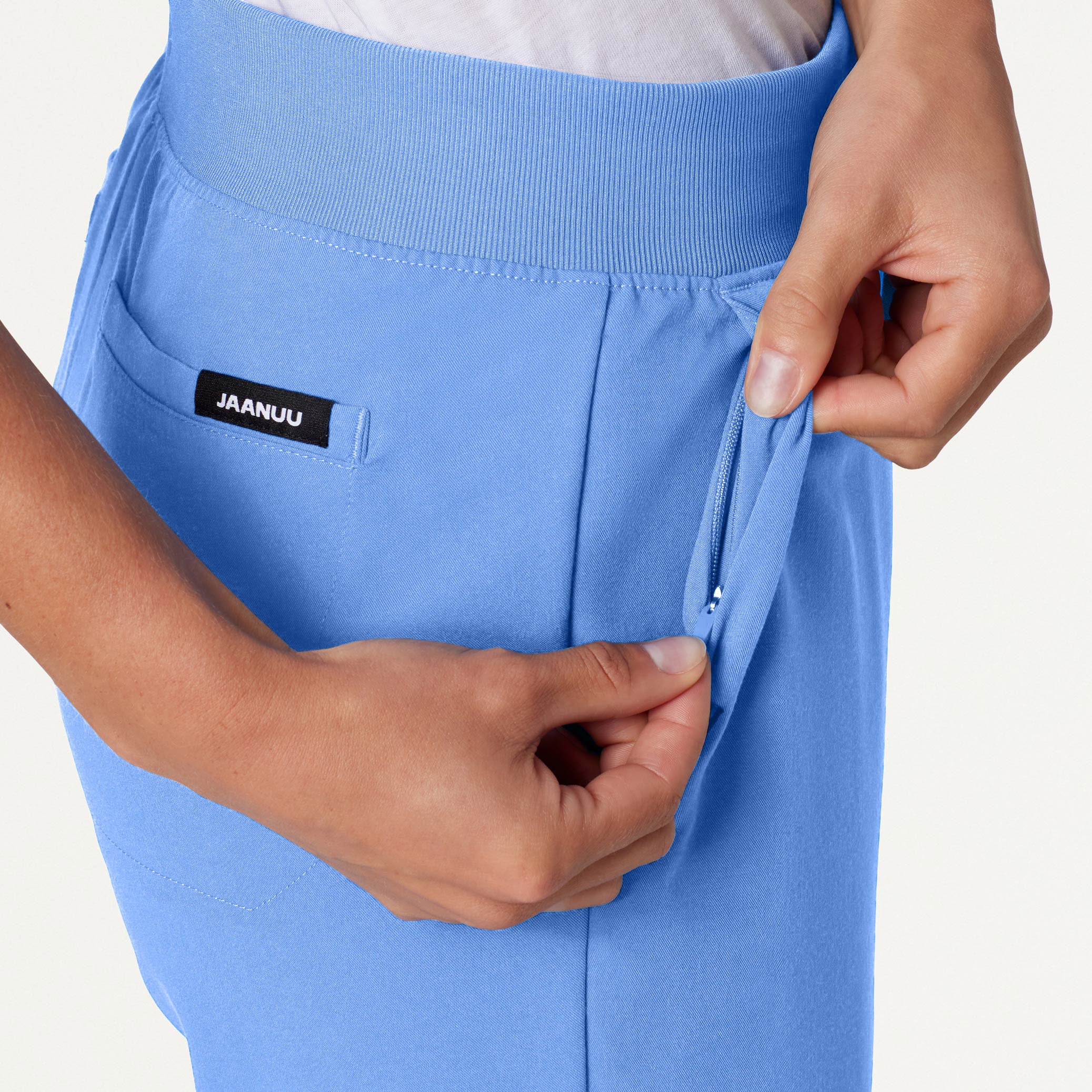 Xenos Essential Knit-Waist Scrub Pant - Ceil Blue - Image 7