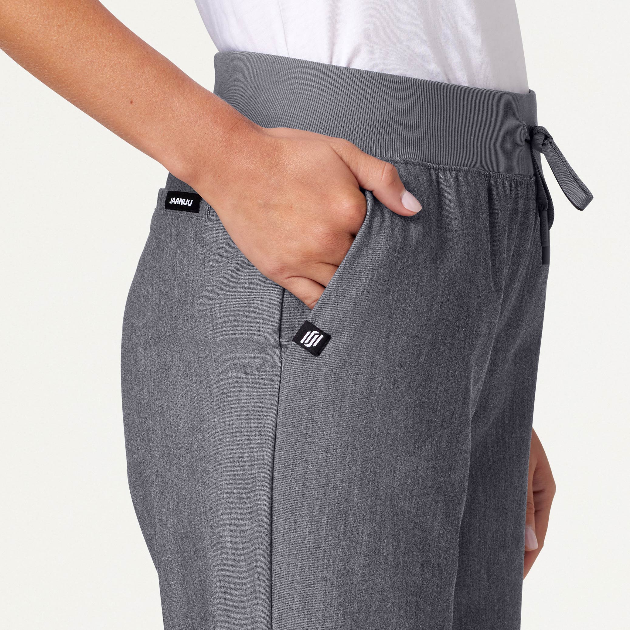 Xenos Essential Knit-Waist Scrub Pant - Heather Gray - Image 6