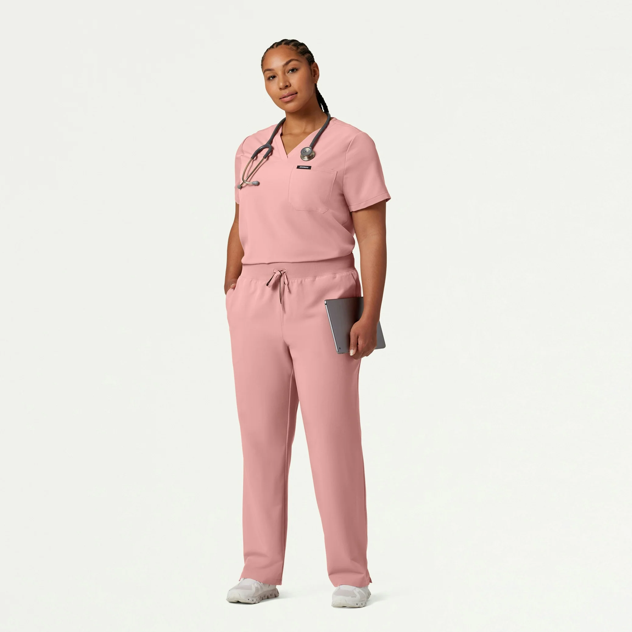 Xenos Essential Knit-Waist Scrub Pant - Mauve - Image 10