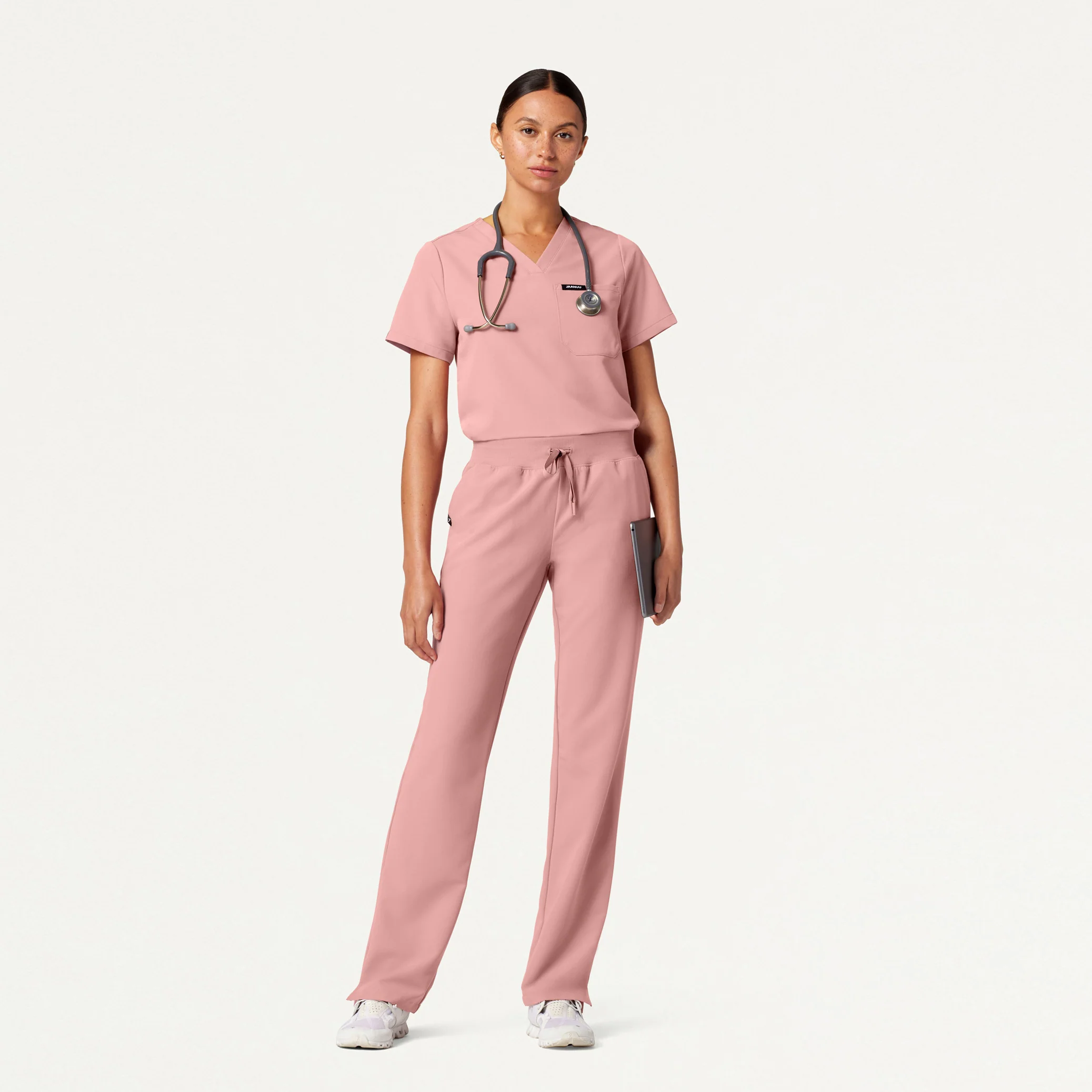 Xenos Essential Knit-Waist Scrub Pant - Mauve - Image 3