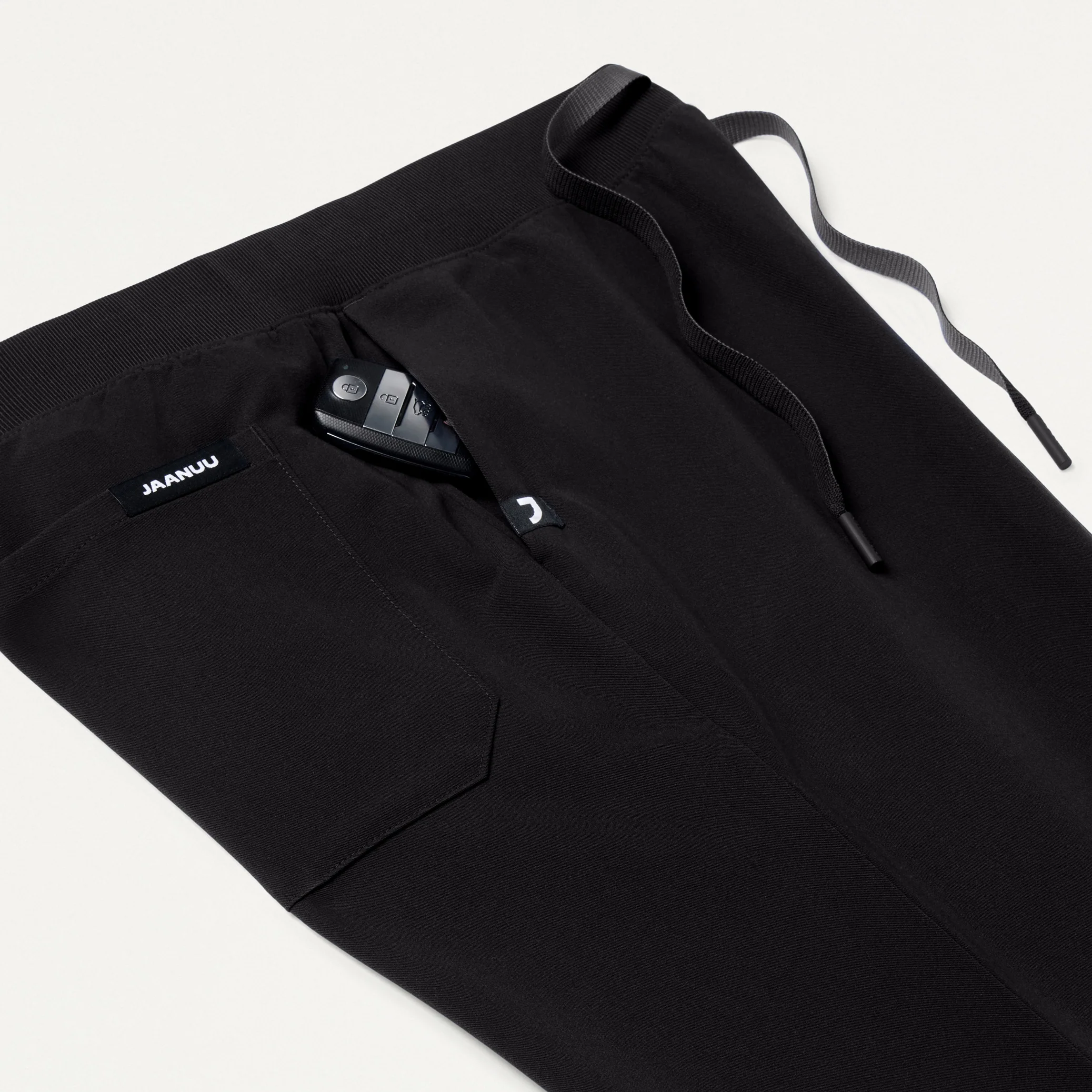 Xenos Slim Knit-Waist Scrub Pant - Black - Image 6