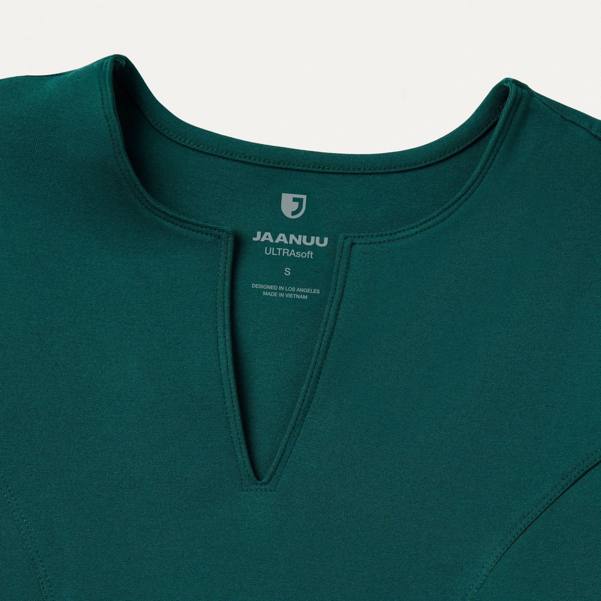 Zoe Slim 3/4-Sleeve UltraSOFT™ Scrub Top - Midnight Green - Image 4