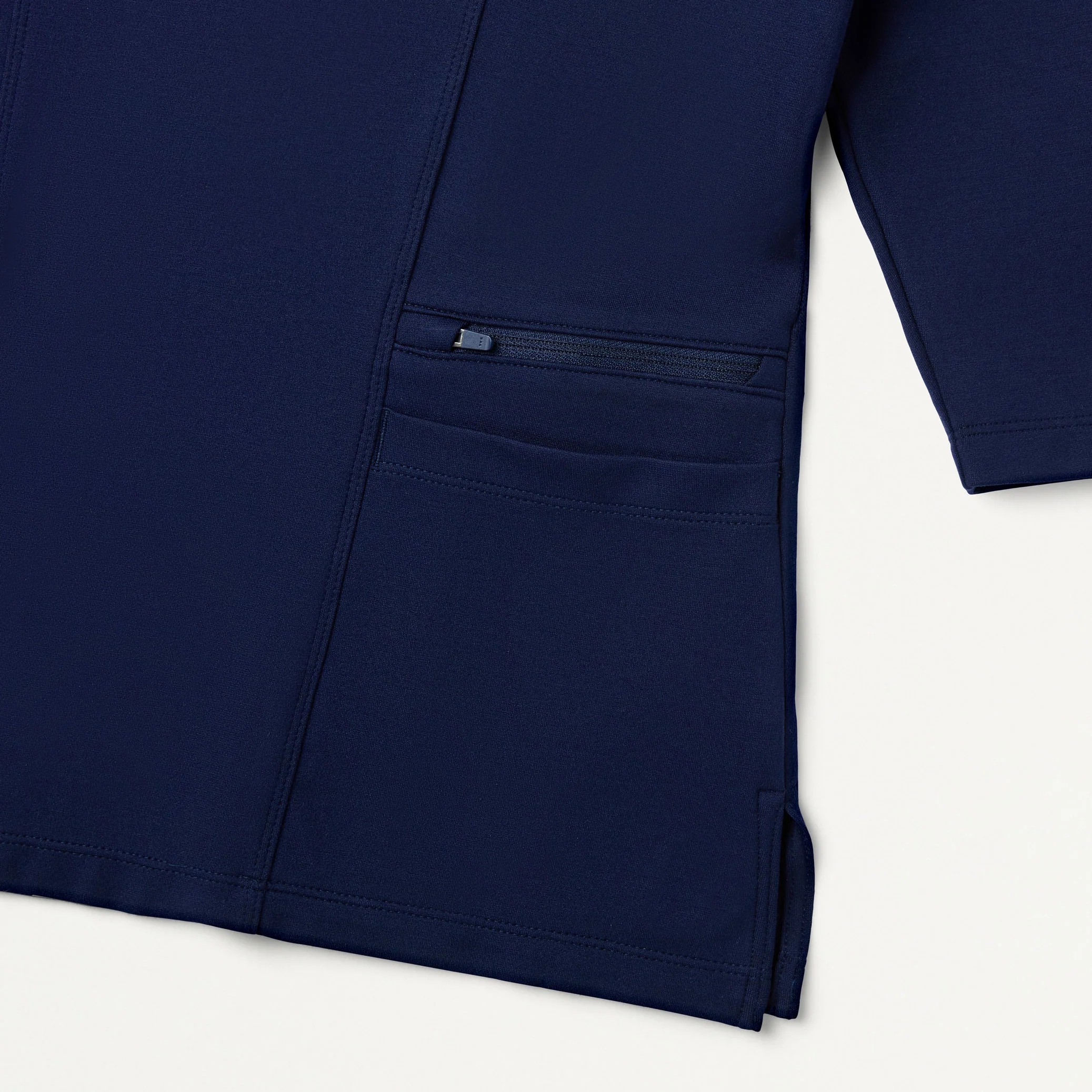 Zoe Slim 3/4-Sleeve UltraSOFT™ Scrub Top - Midnight Navy - Image 4